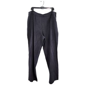 Cynthia Ashby Women's Linen Relaxed Fit Pants Lagenlook- L